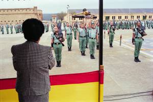 Spanish Foreign Legion, with Jesus Statue and Spanish flag